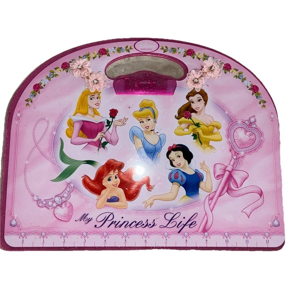 Disney Princesses Clipboard Pink Flowers 12x10" Vintage